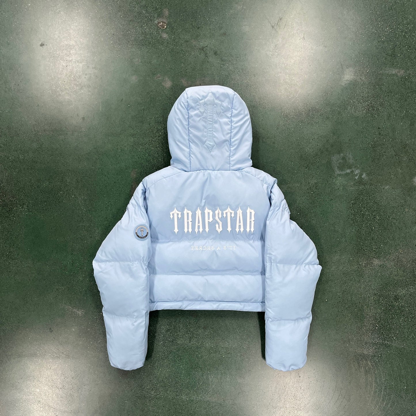 Sky Blue Women TrapStar Decoded Hooded Puffer 2.0 Jacket