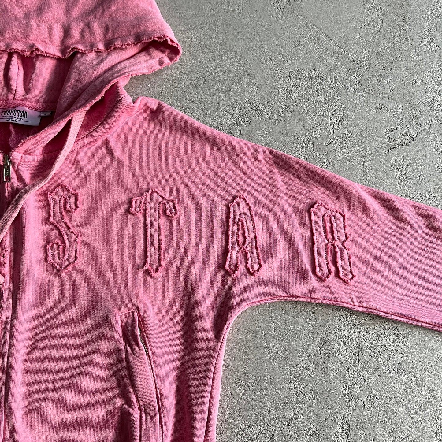 Women TrapStar Pink Tracksuit Cropped Zip