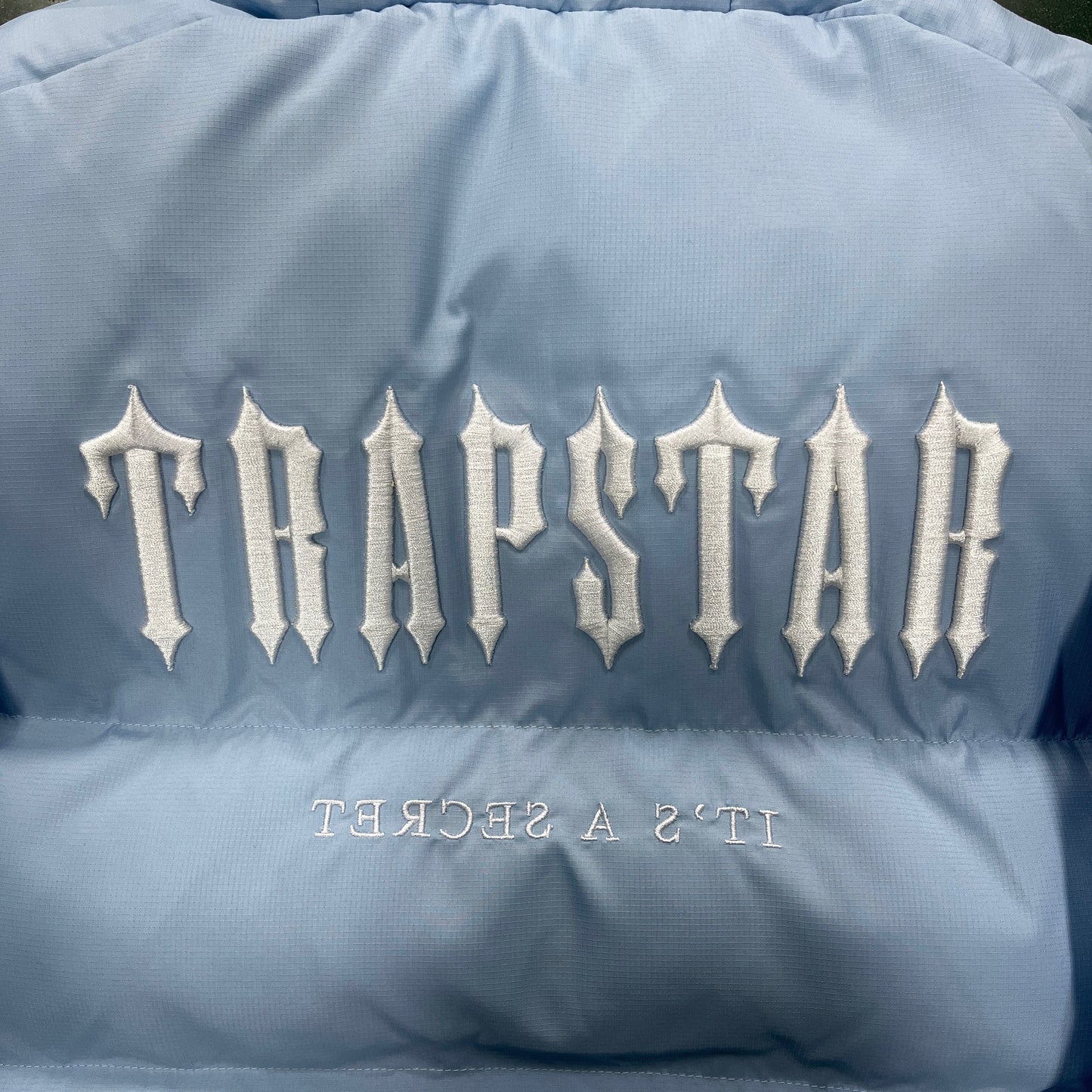 Sky Blue Women TrapStar Decoded Hooded Puffer 2.0 Jacket