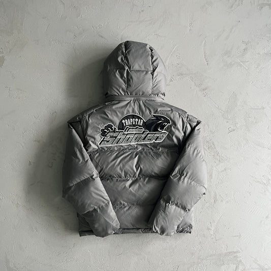 Grey TrapStar Shooters Detachable Hooded Puffer