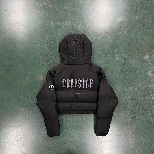 Black Women TrapStar Decoded Hooded Puffer 2.0 Jacket
