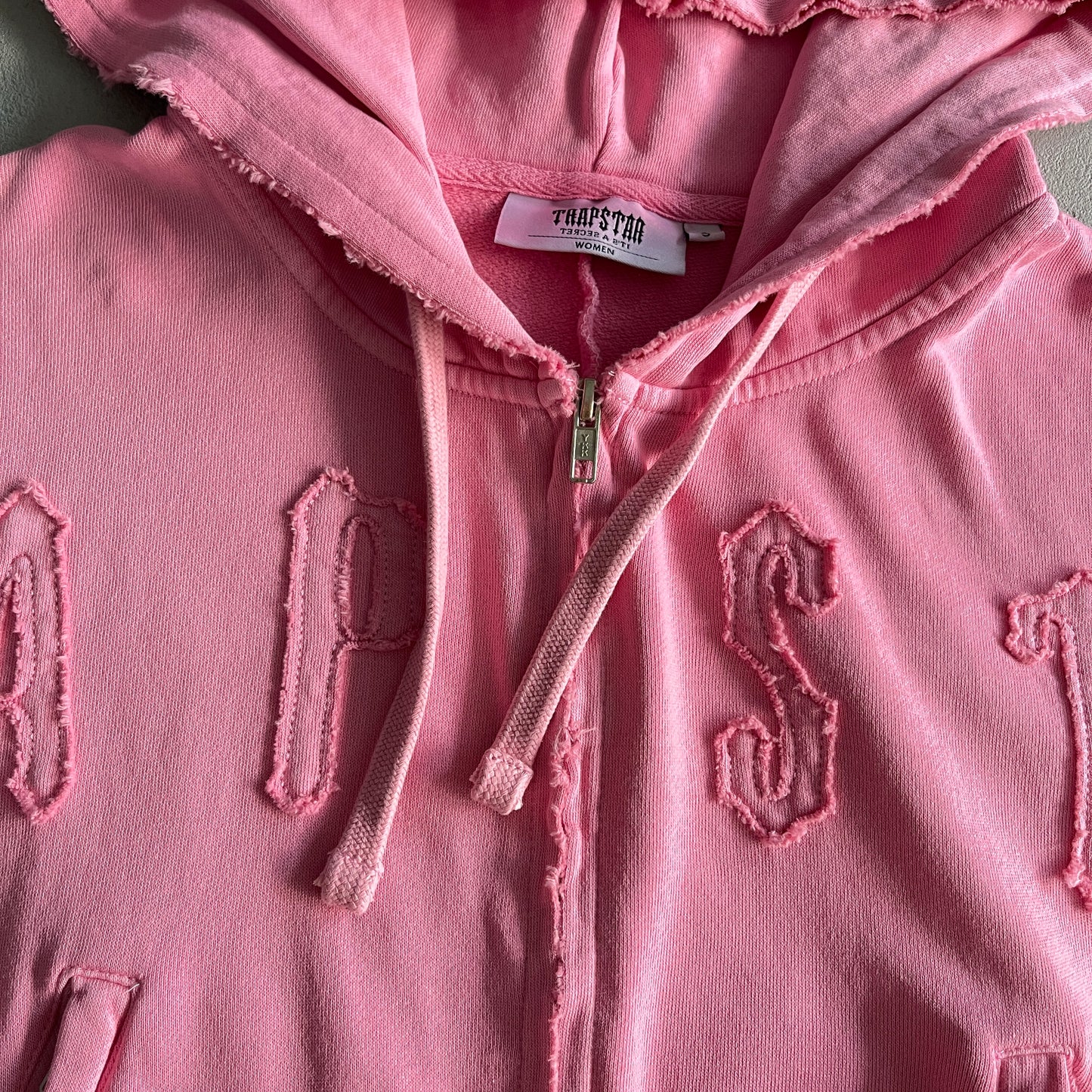 Women TrapStar Pink Tracksuit Cropped Zip