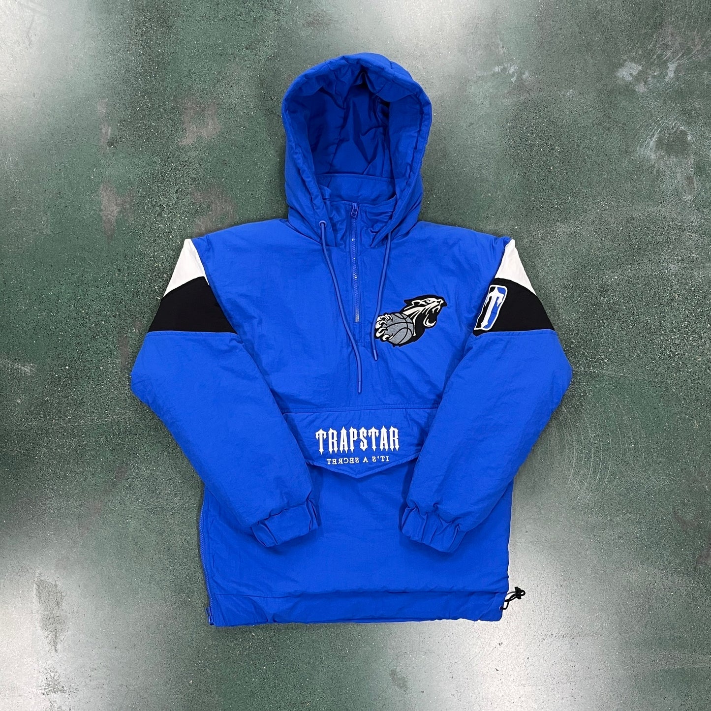 Blue Zip Pullover Shooters Jacket