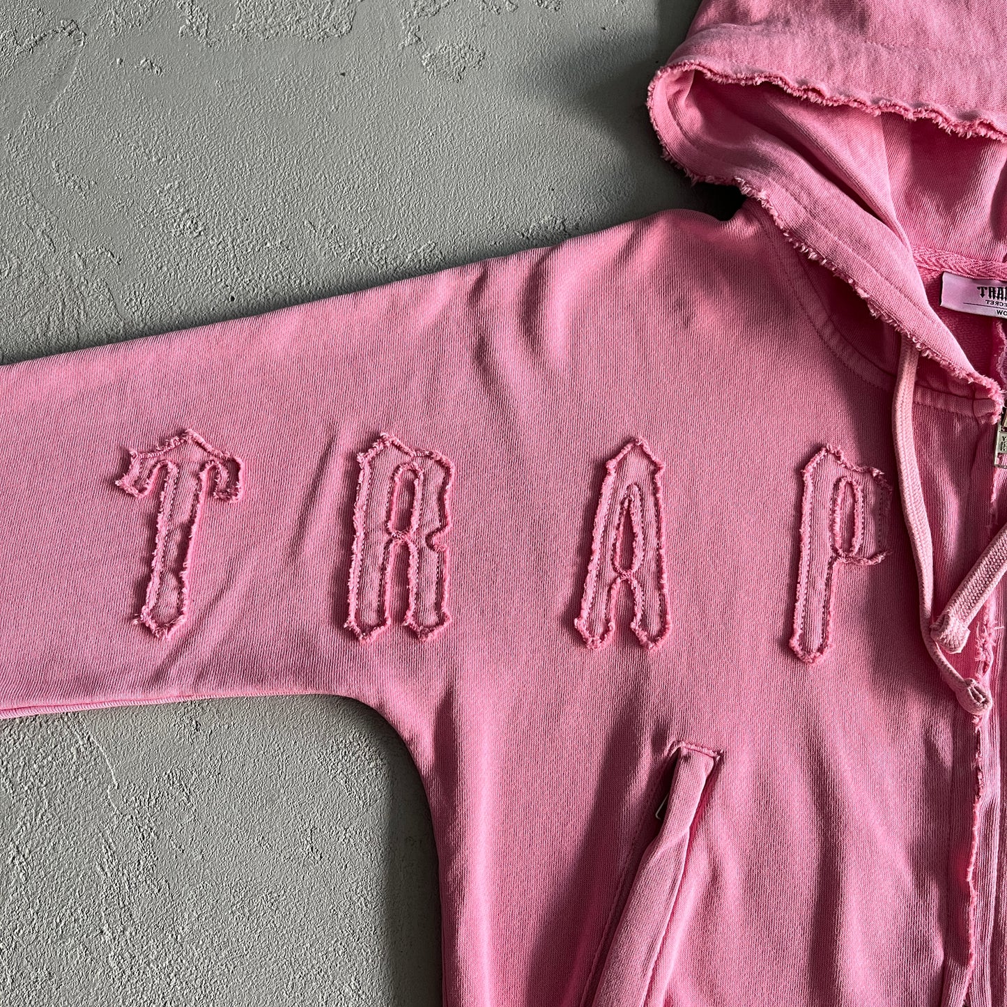 Women TrapStar Pink Tracksuit Cropped Zip