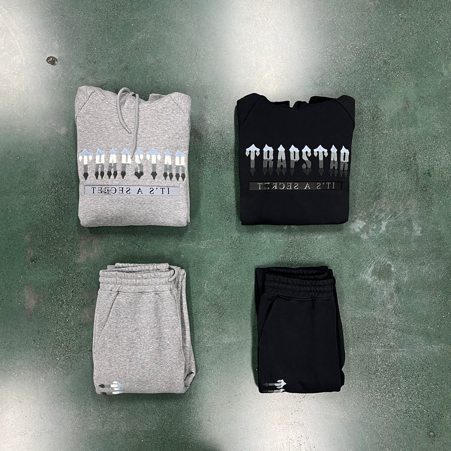 Black or Gray TrapStar Decoded 2.0 Hooded Tracksuit