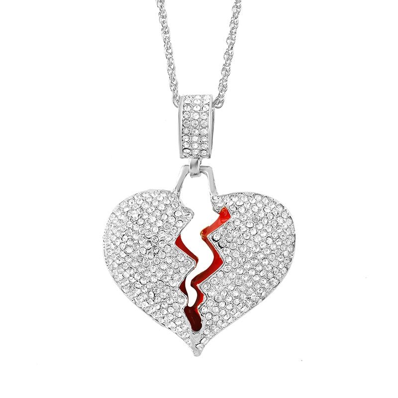 Iced Out Broken Heart Chain