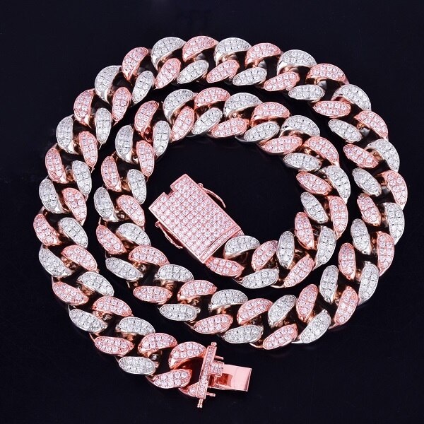 Pink and White Cuban Chain