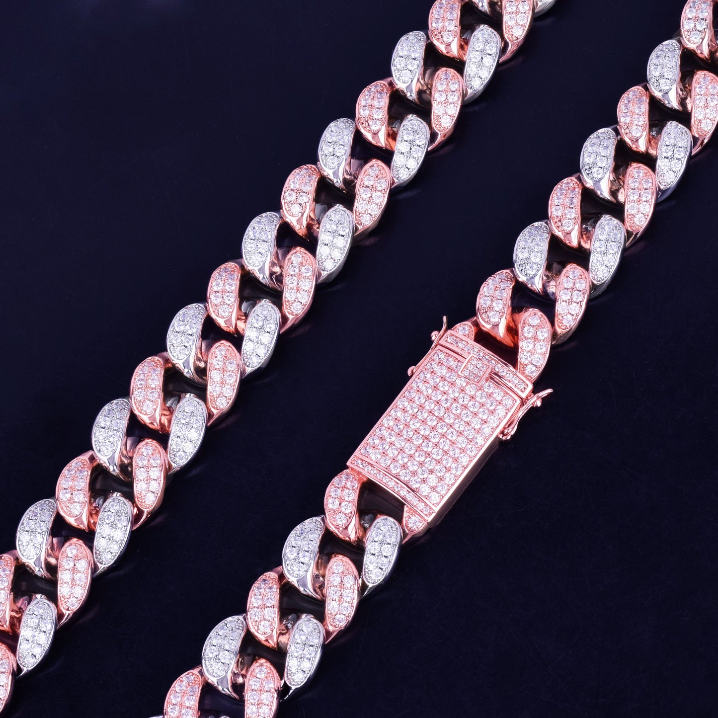 Pink and White Cuban Chain