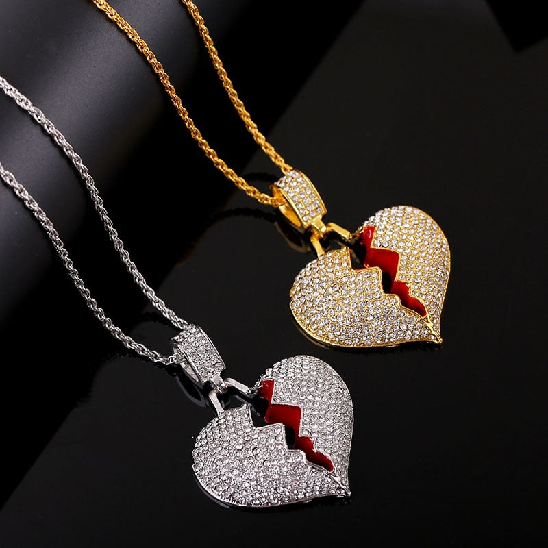 Iced Out Broken Heart Chain