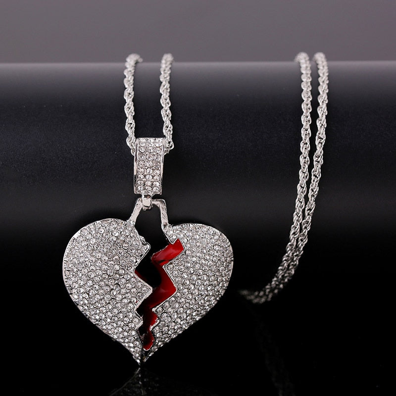 Iced Out Broken Heart Chain