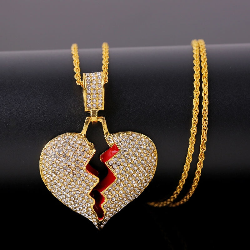 Iced Out Broken Heart Chain