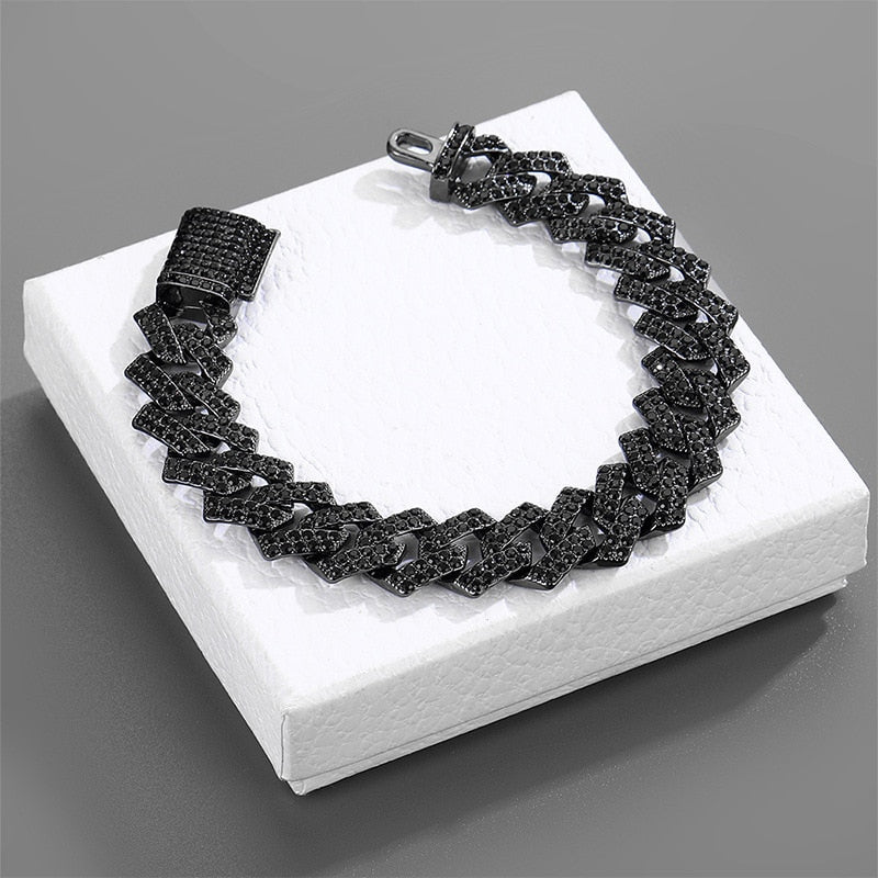 Crystal Cuban Chain Bracelet and Chains