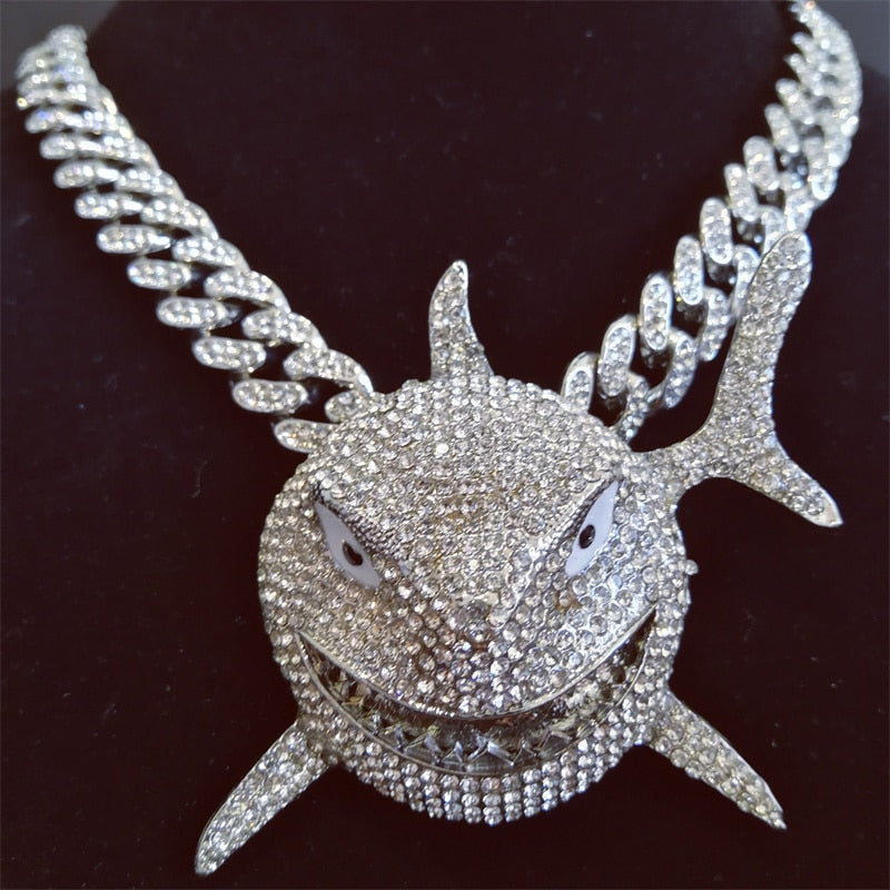 Shark Iced Out Cuban Chain